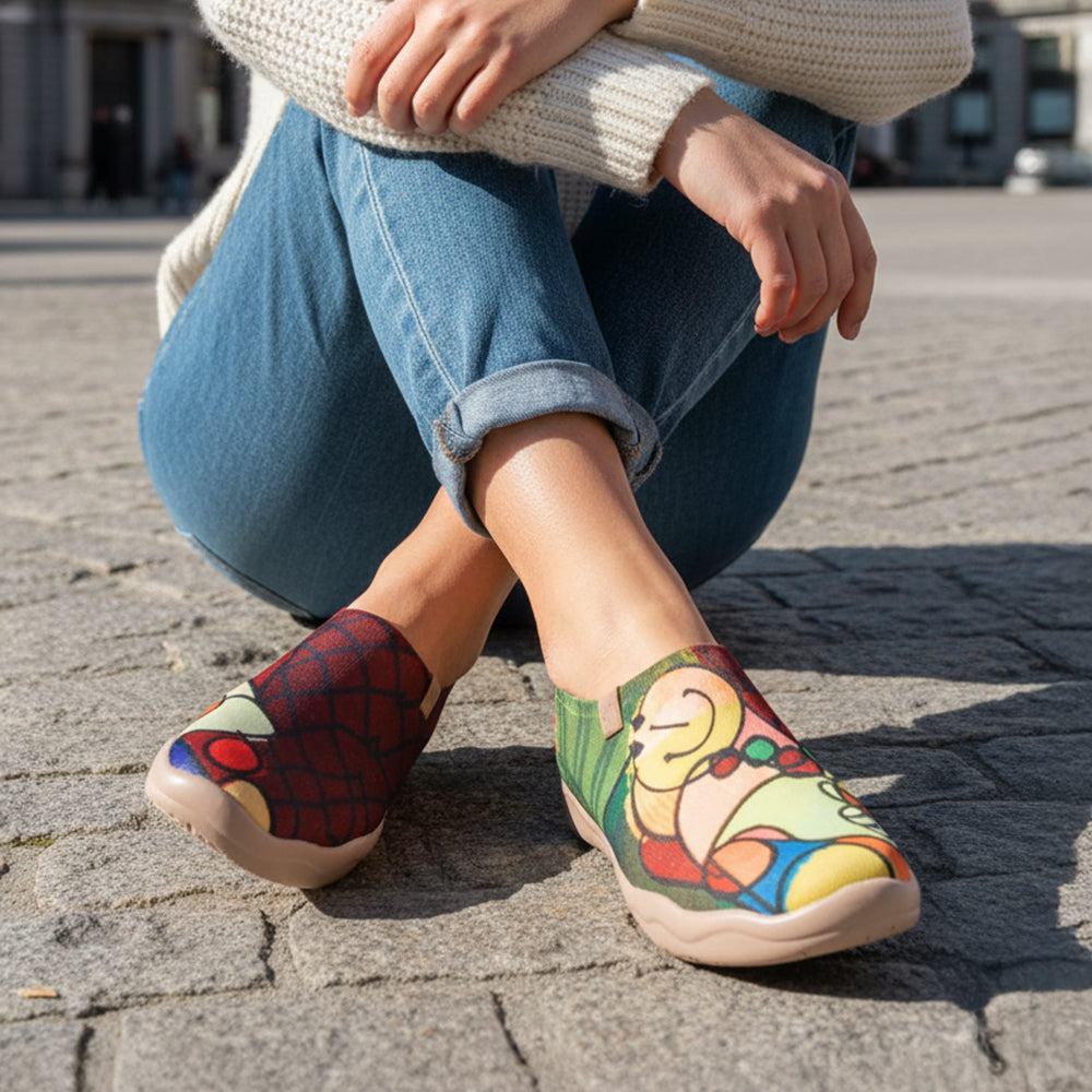 Van Gogh Sunflowers V1 Malaga Slipper Women