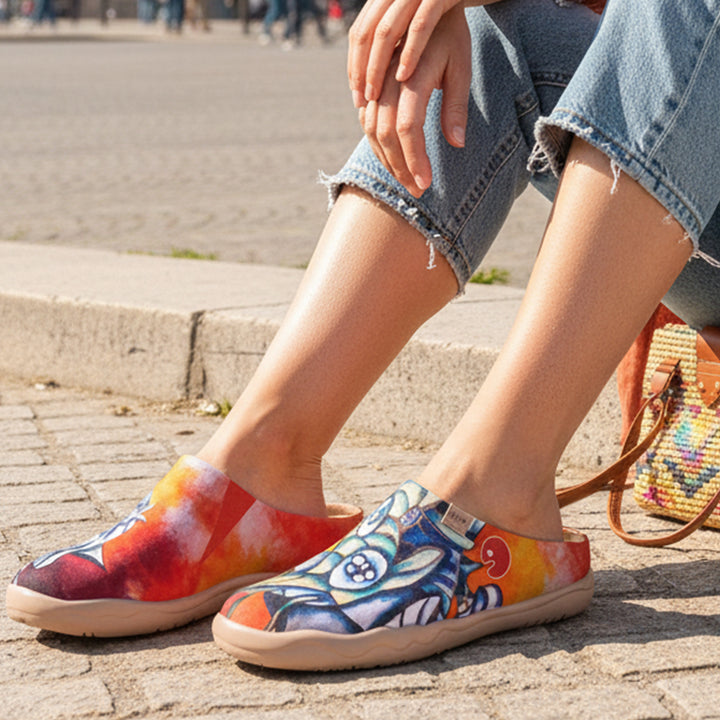 Van Gogh Sunflowers V1 Malaga Slipper Women