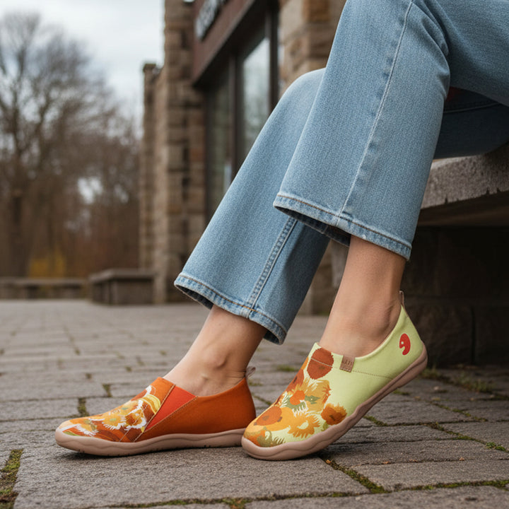 Van Gogh Sunflowers V1 Malaga Slipper Women