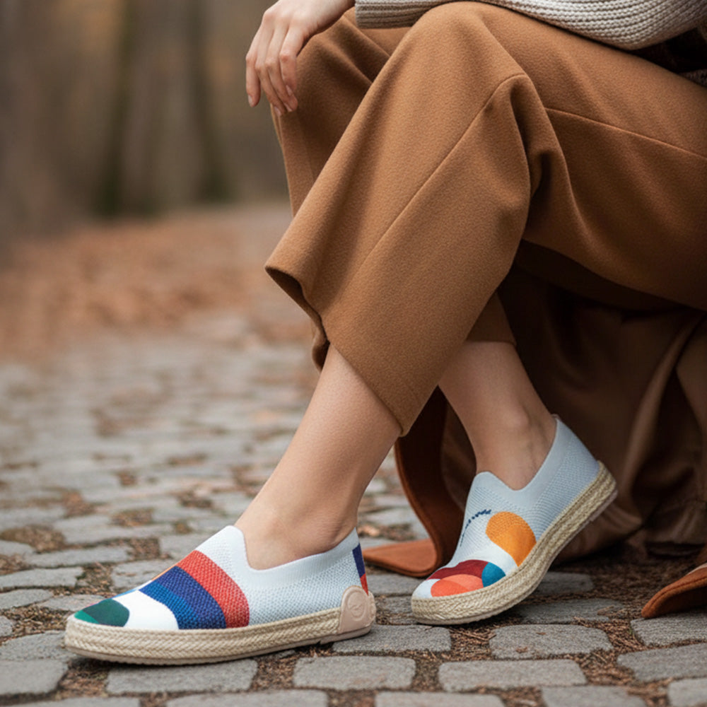 UIN Footwear Women Hold that Color Marbella Canvas loafers